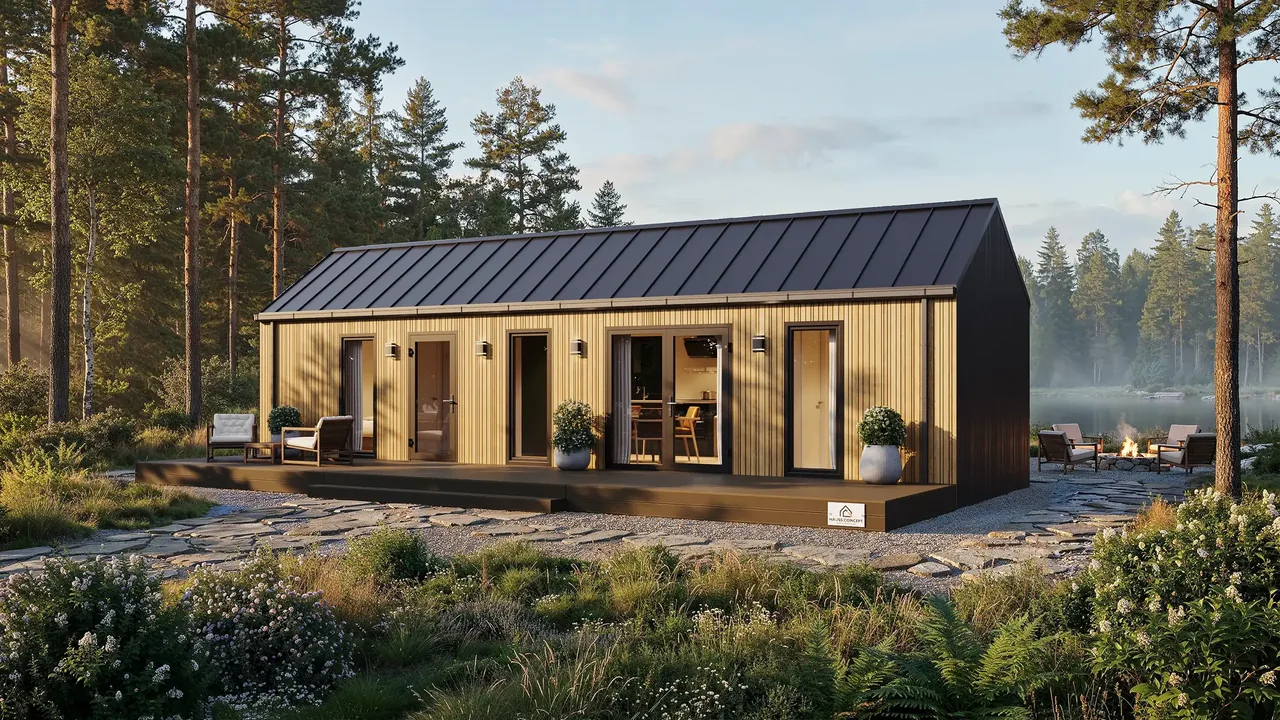 Villa Aura — całoroczny dom modułowy Hauss Concept, widok z zewnątrz